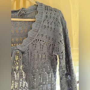Soft Blue Knit Cardigan
